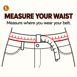 Measure your waist where you wear your belt